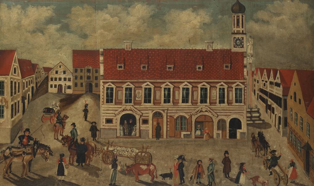 Das Friedberger Rathaus in einer Darstellung von 1817