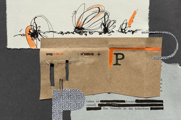 Collage Werkstatt Schrift, Foto Michèle Greiner
