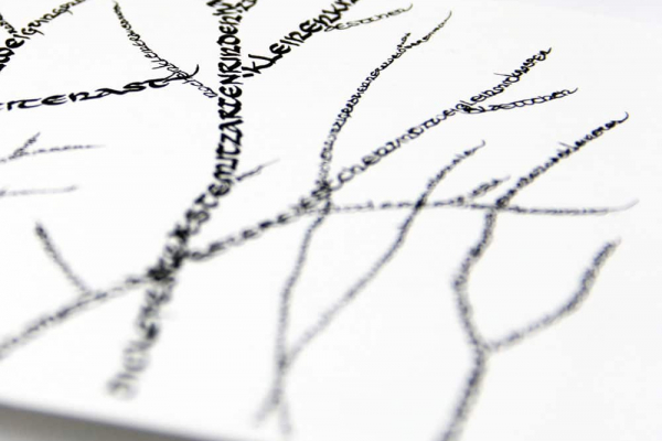 Kalligrafie Unziale Spur, Foto Michèle Greiner
